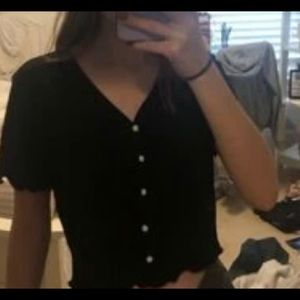 buttoned crop top